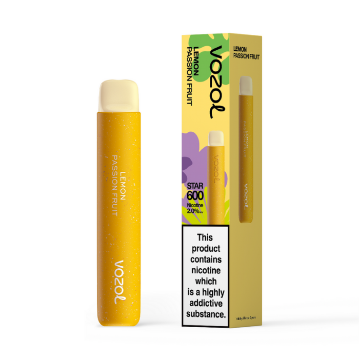 Disposable vapesVozol Star 600 Disposable Vape BarLemonpassionfruit