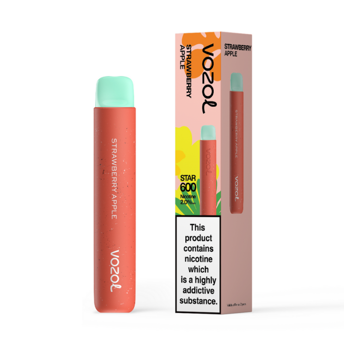 Disposable vapesVozol Star 600 Disposable Vape BarStrawberryapple