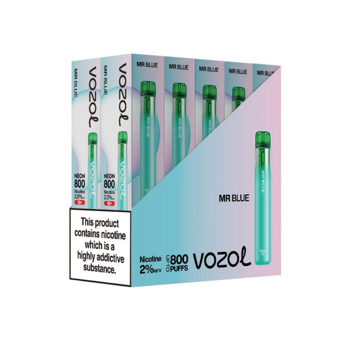 Disposable vapesBox of 10 Vozol Neon 800 Disposable Vape Multipackvozol neon pcs MRBLUE