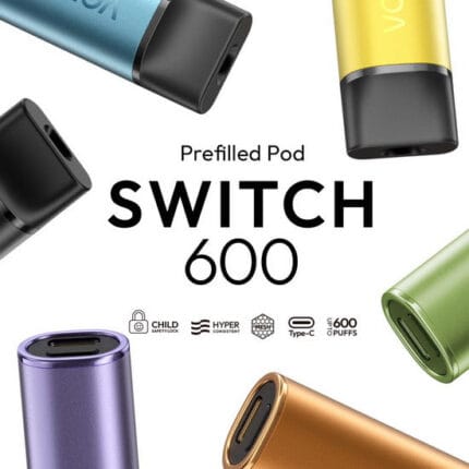 COILS & PODSVozol Switch 600 Prefilled Replacement Pods (2 PCK)vozol switch prefilled replacement pod all color