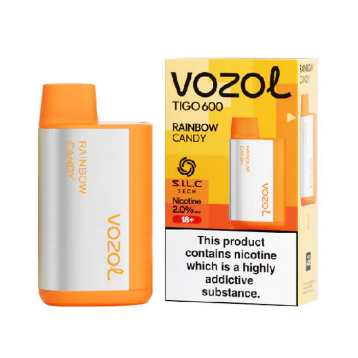 Disposable vapesVozol Tigo 600 Disposable Vape Kitvozol tigo disposable vape kit rainbow candy